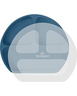 Abiie:﻿ Octopod Silicone Suction Triangle Plate With Lids (Space Blue)