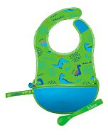 B.Box: Travel Bib + Silicone Spoon | Dino Time