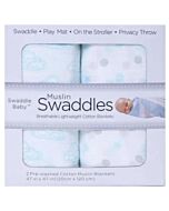 Earth Bebe: Muslin Swaddle (120cm*120cm) - Blue Cloud