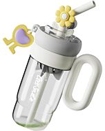 CocoSmile: Flower Twirling Cup with Crescent Handle 1000ml (White)