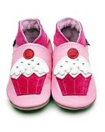 Inch Blue: Soft Sole Leather Shoes - Cupcake Pink - Medium (6-12 months)