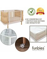 Funbies: Delia Baby Cot Set (Natural) [comes with mattress & mosquito net]