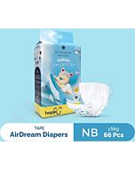 Hoppi: AirDream Diapers Tape - NB (0-5kg) 66pcs