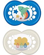 MAM: Pacifier - ORIGINAL (6+ mths) Twin Set (Rocket / Cloud)