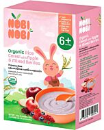 Nobi Nobi: Organic Rice Cereal 120g [Apple & Mixed Berries] (6m+) [HALAL]