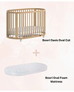 Boori: Oasis Oval Cot with Mattress (Beech)