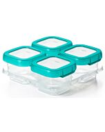 OXO TOT: Baby Blocks Freezer Storage Container 4pcs (6oz) TEAL - 26% OFF!