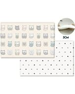 Parklon: Air Bubble Playmat 130x190x3cm (Cotton Owl + Mounty Grey)