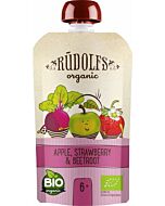 Rudolfs: Organic Baby Puree 110g [Apple, Strawberry & Beetroot] (6m+) [HALAL]