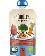 Rudolfs: Organic Baby Puree 110g [Sweet Potato, Broccoli, Carrot with Salmon] (6m+) [HALAL]