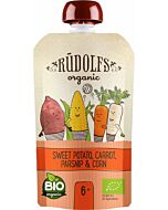Rudolfs: Organic Baby Puree 110g [Sweet Potato, Carrot, Parsnip & Corn] (6m+) [HALAL]