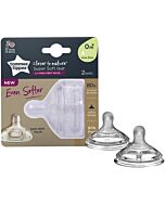 Tommee Tippee: Super Soft Teat with EASI-VENT Valve - Slow Flow (0 mths+) (2pk)