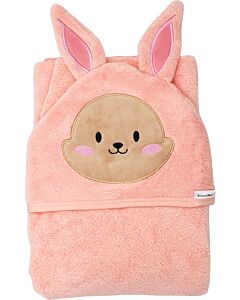 Akarana Baby: Microfiber Coral Fleece Hooded Towel (Pink Bunny)