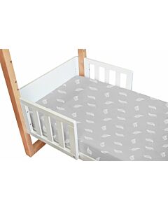 Babyhood: Amani Bebe Organic Jersey Cotton Standard Fitted Sheet (Grey Leaf)