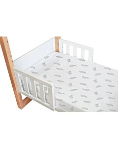 Babyhood: Amani Bebe Organic Jersey Cotton Standard Fitted Sheet (White Leaf)