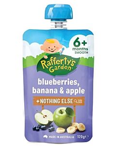 Rafferty's Garden: Blueberries, Banana & Apple 120g (6+ Months) - 23% OFF!!