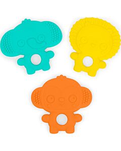 Bright Starts: Gummy Buddies 3-Pack Textured Teethers (Elephant, Lion, Monkey)