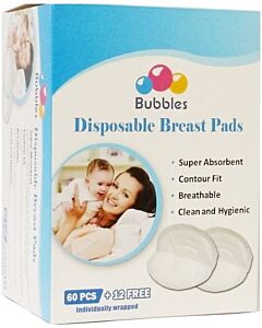 Bubbles: Disposable Breast Pads (Honeycomb NEW) (60pcs + FREE 12pcs)