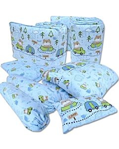 Bumble Bee: 7pcs Crib Bedding Set (Knit Fabric) - Bear's Trekking Trip - 30% OFF!