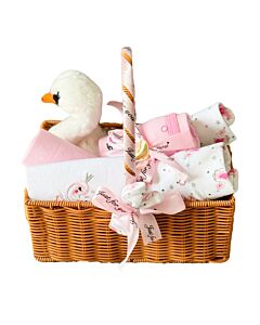Cuddles & Snuggles: Baby Hamper Gift Set (Pinky Swan) [0-3M] - (10 pieces set) [EXTRA SPECIAL PROMO - Limited time]