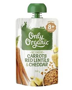 Only Organic: Carrot Red Lentil & Cheddar 120g (8+ Months)