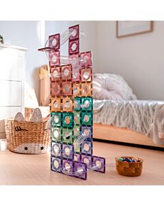 Connetix: Magnetic Tiles Pastel Ball Run Pack 106 Pieces