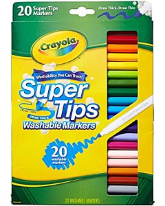 Crayola 20 Colour Super Tips Washable Markers - 20% OFF!!