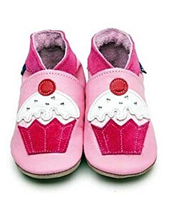 Inch Blue: Soft Sole Leather Shoes - Cupcake Pink - Medium (6-12 months)
