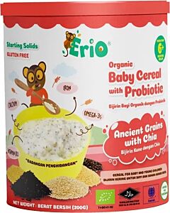 Erio: Organic Baby Cereal with Probiotics (Ancient Grains with Chia) 200g [6M+]