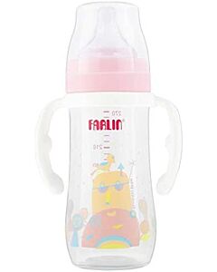Farlin: Silky PP Feeding Bottle Wide-Neck With Handle 270ml/9oz [0M+] (Little Artist Collection - Pink)