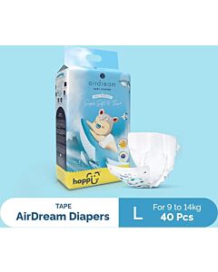 Hoppi: AirDream Diapers Tape - L (9-14kg) 40pcs