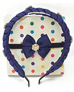 Bows & Blings: Princess Leah Set - Navy Blue (Hand crafted!)
