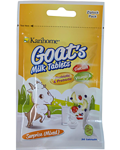 Karihome Goat's Milk Tablet (Probiotic & Prebiotic) 30 tablets | Surprise (4 Flavors in 1 Pack)