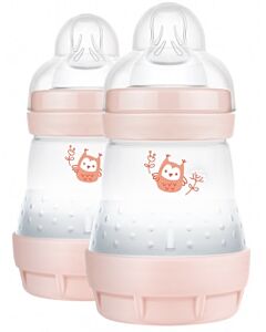 2 x MAM Easy Start Anti-Colic Bottle 160ml/5.5oz - Teat 1 (Pink)