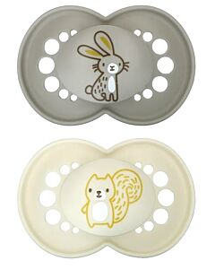 MAM: Pacifier - ORIGINAL (16+months) Twin Set - Grey Rabbit/White Squirrel