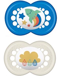 MAM: Pacifier - ORIGINAL (6+ mths) Twin Set (Rocket / Cloud)