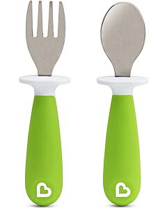Munchkin: Raise Toddler Fork & Spoon Set (Green)