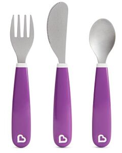 Munchkin: Splash Toddler Fork, Knife & Spoon Set BPA Free - (Purple) - 26% OFF