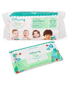 Offspring Trial Pack - Fashion Diapers M3 + Wipes 20s