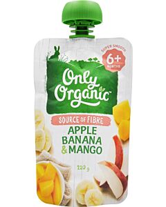 Only Organic: Apple, Banana & Mango 120g (6+ Months)