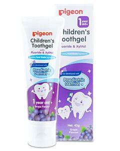 Pigeon: Children's Toothgel with Fluoride & Xylitol 45g (Grape Flavour) (12 mths and above)