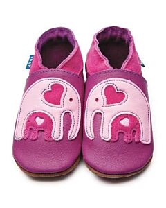 Inch Blue: Soft Sole Leather Shoes - Ellie & Baby Grape - Medium (6-12 months)