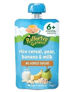 Rafferty's Garden: Rice Cereal, Pear, Banana & Milk 120g (6+ Months)
