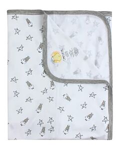 Baa Baa Sheepz: Single Layer Blanket Small Star & Sheepz (White) - 10% OFF!!