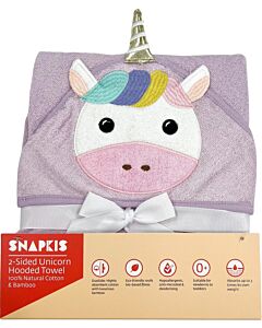 Snapkis: 2-Sided Hooded Towel (Unicorn-Purple)