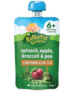 Rafferty's Garden: Spinach, Apple, Broccoli & Pea 120g (6+ Months) - 23% OFF!!