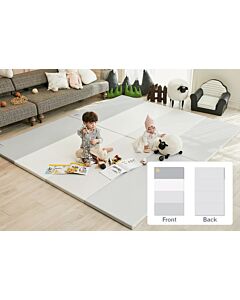 ALZiP® Mat Baby Foldable Silion Playmat | Size G (200*140*4cm) - Urban MilkGrey