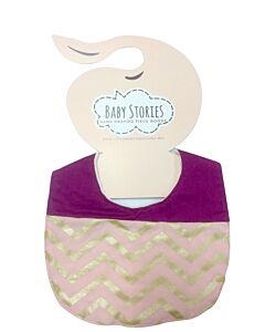 Baby Stories: Square Bib - Pink Chevron - 10% OFF!