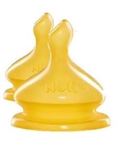 NUK: Premium Choice Wide Neck Latex Teat *L Size (6+ mths) - 2 PACK - 20% OFF!!