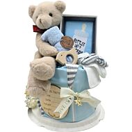 Angeliz Baby: Memory Swaddle Bear Baby Hamper Blue (8Pcs)